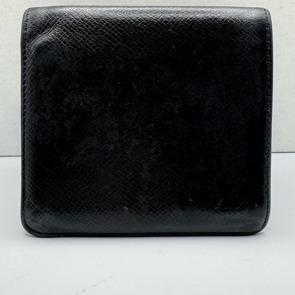 LOUIS VUITTON Black Taiga Porte Billets 3 Cartes Credit Wallet - Picture 2 of 16